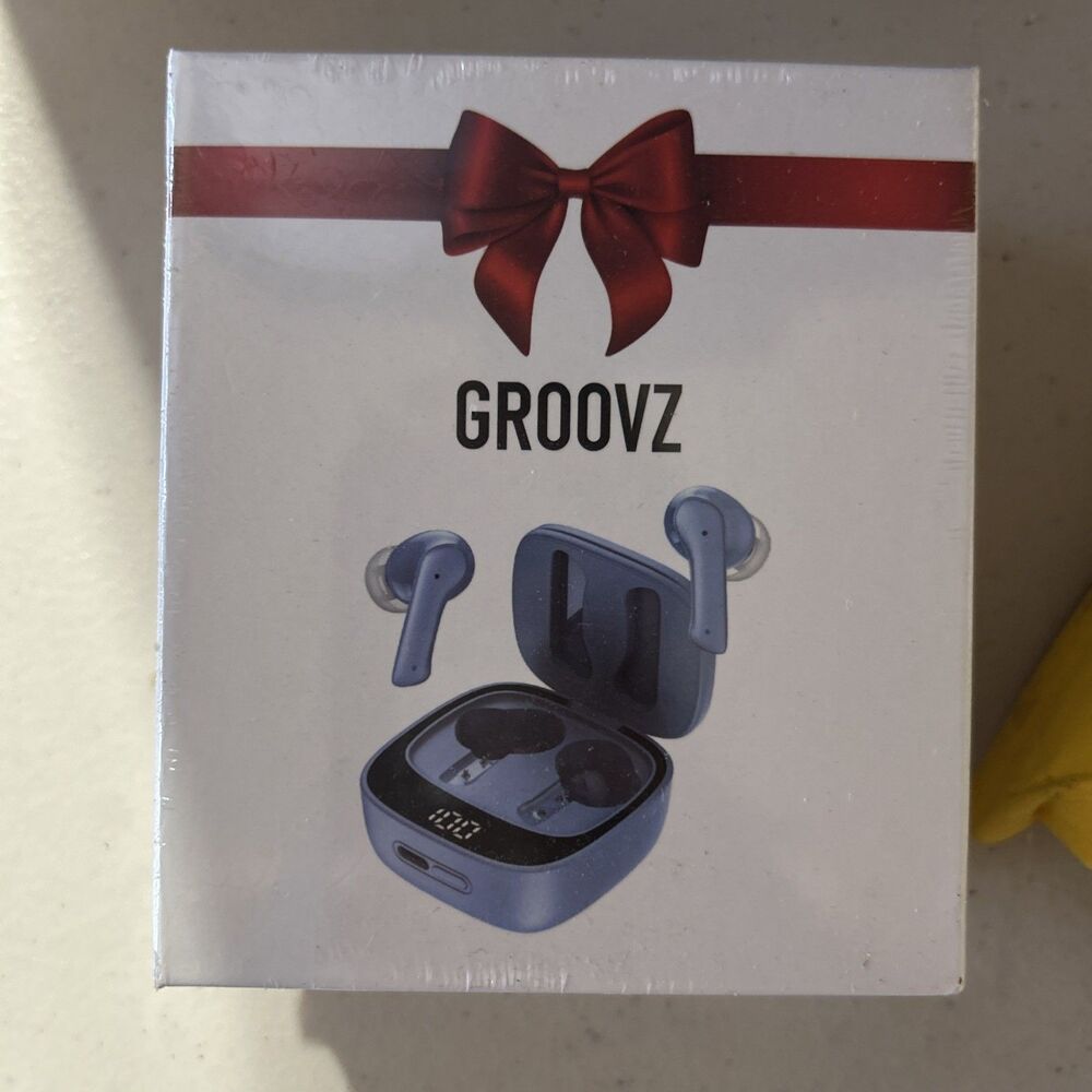 Groovz True Wireless Earbuds with Charging Case & Gift Box - Blue